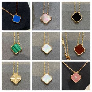 Bijoux de créateur Collier à quatre trèfles de haute qualité en or 18 carats pour les mères de la Saint-Valentin pour petite amie avec boîte à bijoux