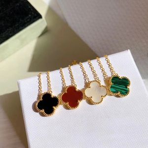 Designer sieraden Klavertje vier ketting Natuurlijke schelp edelsteen Verguld 18K Dames Designer Premium materiaal Luxe Klassieke stijl Mode jubileumcadeau