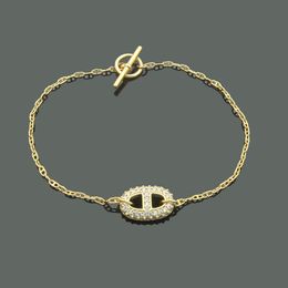 Designer sieraden gouden bedelarmbanden met diamanten dunne ketens vrouwen armband zilveren mannen handband logo stempel bedrukte modestijl