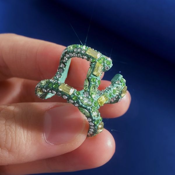 Bijoux de créateurs Boucle d'oreille en diamant vert Bague Hiphop Rock Punk Accessoires Cadeaux de vacances haut de gamme