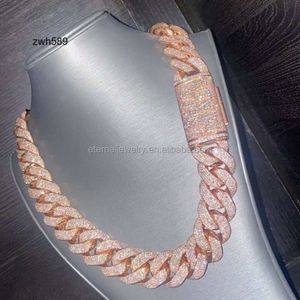 Designer sieraden hiphop aangepast S925 zilver 10k 14k 18K vast gevuld goud ijsje uit Moissanite lab natuurlijke diamant cuban link ketting ketting