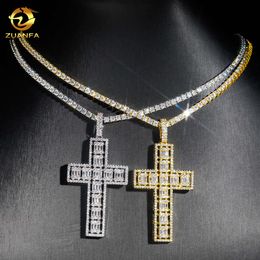 Designer sieraden Hip Hop Fine Jewelry Hip Hop VVS Moissanite 925 Sterling Silver Custom Necklace Pendant Iced Out Luxury Diamond Cross Pendant