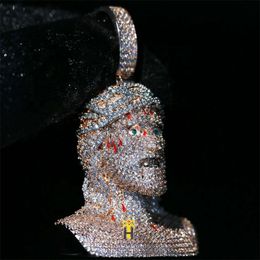 Bijoux de créateur hip hop glace bling diamond jésus collier pendentif collier religieux bijoux vintage jésus-christ pendentif