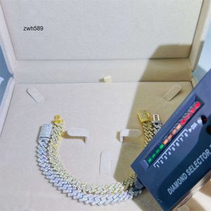 Designer Jewelry Hip Hop Prêt à expédier Custom Lock Iced Out HipHop VVS VVS Moisanite Full Diamond Cuban Link Chain Collier
