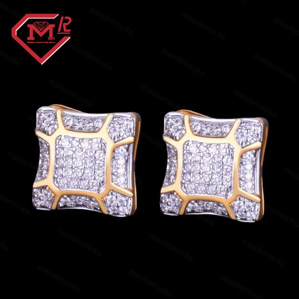 Bijoux de créateurs Hip Hop Style spécial Nouveau Factory à la mode Hot Screw Back 18k Placing Gold Moisanite Boucles d'oreilles Men