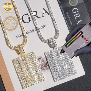 Bijoux de créateur vente chaude Hip Hop Baguette de luxe glacé 925 en argent sterling vvs moissanite hip hop bijoux pendentif