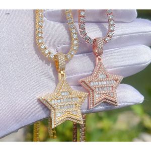 Designer sieraden Hot Selling Hip Hop Luxe sieraden mode charmes diamant vvs moissanite kleurrijke ketting 925 zilveren starburst hanger