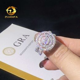Bijoux de créateur vente chaude nouveauté Instock Hip Hop luxe glacé rond brillant Moissanite diamant bague pour hommes