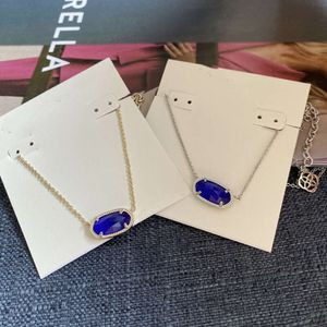 Designer sieraden Kendras Scotts ketting K-stijl modekwaliteit Simpele multi gesneden blauw opaal ovale ketting dames sieraden