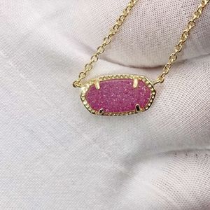 Ontwerper Sieraden Kendras Scotts Ketting k Familie Elegante Natuurlijke Agaat Kristal Tanden Ketting Moerbei Paarse Kristal Tanden 14k Echt Goud Kleurbehoud