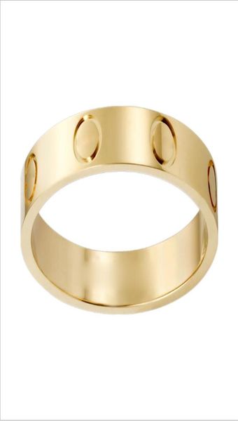 Designer Jewelry Love Band anneaux Titanium Steel Mens Womens Silver Rose Gold Lovers Couple Rings Gift Taille 510 Engagement Wedding5418854
