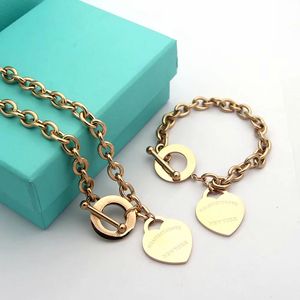 dames heren liefde armband ketting groot hart ontwerper sieraden sets verjaardag kerstcadeau 925 zilveren OT gesp kettingen armbanden bruiloft statement sieraden 009