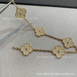 Joya de diseñador Pulsera de lujo Cadena de enlace Vanca Vanca Four Leaf Clover and Bracelet para panda de oro en V femenino combinado con agata negro de doble cara Diamante