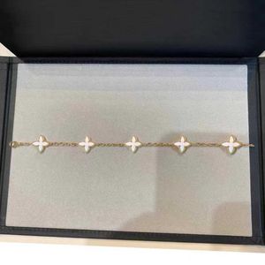 Designer sieraden luxe armband linkketen Vanca vierbladige vijfbloemen vrouwelijk dikke 18K rosé vergulde natuurlijk wit fritillaria rode chalcedony zwarte agaat