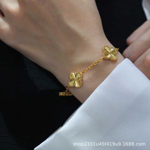 Designer sieraden luxe armband linkketen Vanca caleidoscoop 18k gouden busje klaver armband met sprankelende kristallen en diamanten perfect cadeau voor vrouwen meisjes njzv