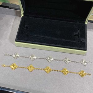 Designer sieraden luxe armband linkketen Vanca caleidoscoop 18k gouden busje klaver armband met sprankelende kristallen en diamanten perfect cadeau voor vrouwen meisjes 8xo66