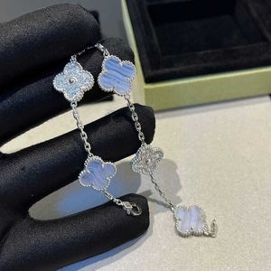 Bijoux de créateur Bracelet de luxe chaîne à maillons VCF Kaléidoscope Bracelet Van Clover en or 18 carats avec cristaux étincelants et diamants Cadeau parfait pour femmes filles EP29