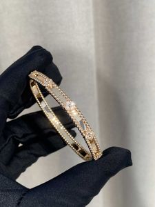 Bijoux de créateur Bracelet de luxe Vanca Kaleidoscope 18k Gold Van Clover Bracelet avec cristaux étincelants et diamants Cadeau parfait pour les femmes PV5W