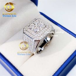 Joyas de diseñador Luxury Iced Out Diamond Men Gold 925 STERLING Silver VVS Moissanite o CZ Moissanite Hip Hop Rings