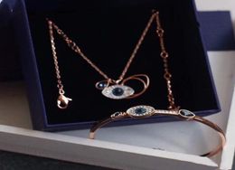 Bijoux de créateur bijoux de luxe Demon Eye Collier Boucles d'oreilles 925 Silver Natural Diamond incrusté de Box5770426
