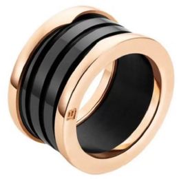 Designer sieraden luxe mannen dames ring bulg 18k goud ingelegde keramische bandringen modeaccessoires paren creatieve designer cadeaus