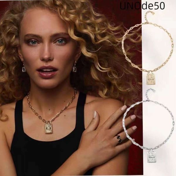 Bijoux de créateur collier de luxe marque de mode espagne Unode50 collier cadenas chanceux avec un Design Unique bijoux haut de gamme cadeau