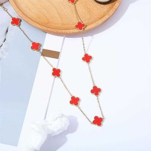 Bijoux de créateurs Luxury Accessoires Vanca Ten Collier pendentif fleurie Lucky Four Leaf Grass 10 Collier de fleur Collier Collier Collier Fritillaria Agate TQQ2