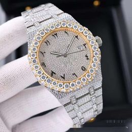 Designer sieraden Mechanisch horloge VVS Mossanite Diamond Watch Factory Custom Iced Pass Diamond Test Women Hip Hop Volledige diamanten horloges