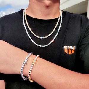 Designer sieraden heren armband gouden ketting ontwerpers ketens sieraden diamant zilveren tennis armbanden voor mannen roestvrij staal kubieke aaa zirkoon 4 mm ketting