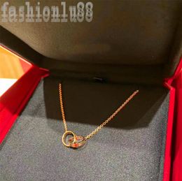 Love Designer ketting schroef hanglagers halsdoekjes voor vrouwen diamant persoonlijkheidsbetrokkenheid dubbele ringen sieraden charme kettingen bruiloftsfeest e23