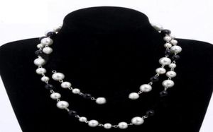 Designer Sieraden Ketting Elegante vrouwen zwarte en witte parel trui keten Parijs Mode diamanten kettingen Bruiloft Sieraden acces1637284