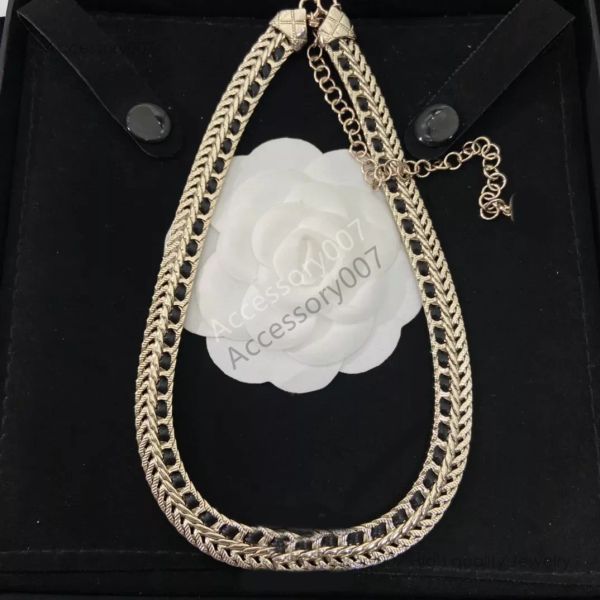 designer bijoux necklaceC Diamant Designer Collier Vintage Parfumé Blé Oreille Noir Et Blanc Serpent Os Tissage Collier De Mode Colliers Bijoux