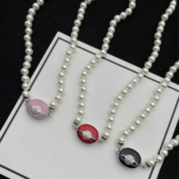Colliers de bijoux de créateur Collier de perles de créateur Pendentif Saturne peut être ouvert Collier de créateur pour femme homme mode G231064PE-3