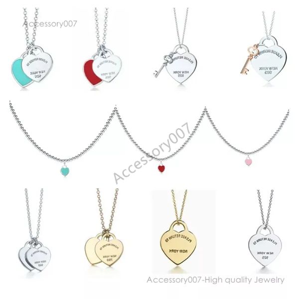 Collier de bijoux de créateursFemmes Or Coeur En Acier Inoxydable 10mm 15mm 19mm Pendentif Mode Couple Collier Saint Valentin Bijoux En Gros