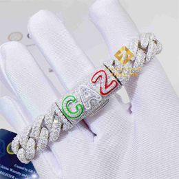 Designer Jewelry New Trendy Custom 13mm 925 Solid Silver Iced Out Hip Hop Shining Jewelry VVS Moissanite Email Cuban Link Chain Bracelet