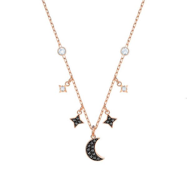 Colliers pendentifs de bijoux de créateurs Angelina Jolie même collier de lune étoile rose étoile