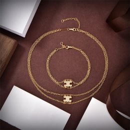 Ontwerper Sieraden Hanger Kettingen Dames Luxe Merken Gouden Letters Kettingen Armbanden Voor Dames Dames Trendy Casual Fonkelende Diamanten Sieraden Cadeau