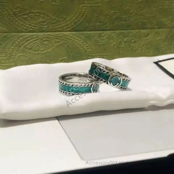 designer bijoux anneaux Designer de luxe marque extravagante lettre bande anneaux 18 carats plaqué or en acier inoxydable anneau ouvert mode turquoise cristal métal bijoux