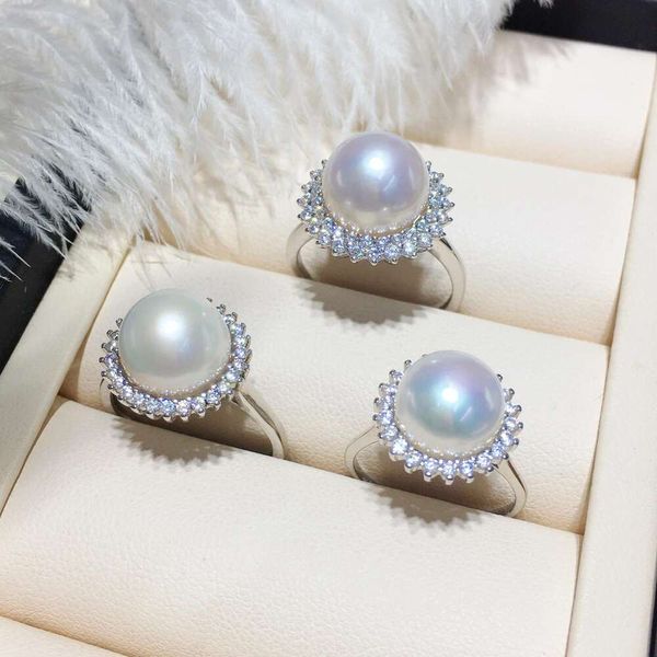 BILANTES DE créateurs Anneaux de perle anneau de luxe Anneau de luxe de haute qualité Purple Moon Ser Sier Freshater Suower Diamond Pearl Anneau Taille réglable Gift Nobleness