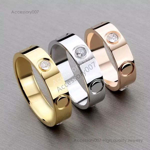 Bijoux de créateurs anneaux Brand Copy Finger Band Engagement Mens promesse Promection en acier inoxydable Natural Gems en gros de créateurs juifs pour femmes