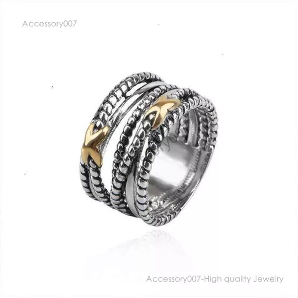 anneaux de bijoux de créateursTwisted DY Ring Designer Bijoux Femmes Sier Plaqué Vintage Croix X En Forme Hommes Anneaux De Mariage Hip Hot Jewelly Anniversaire Cadeau De Fête En Gros s