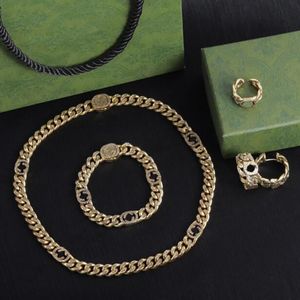 Designer Jewelry Set Designer pour les femmes Collier et Bracelet Gold Ored Oreing Moucles Designer Collier G Jewlery Set