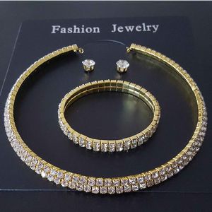 ensembles de bijoux pour femmes muiltlayer collier en cristal bracelets boucles d'oreilles en gros mode chaude sans expédition