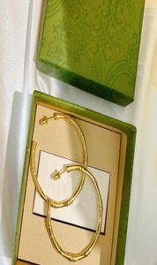 Boucles d'oreilles en bambou en argent design pour femmes Gold Bringle d'oreille Big Circle Luxurys Studs Boucles d'oreilles ACCESSOIRES BOUCLES NOUVEAUX Box 8426857
