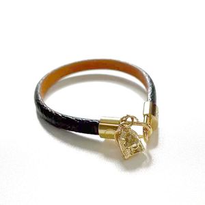 Bijoux de créateur Bracelets en cuir noir argenté Bracelet de charme pour hommes pour femmes à main large brun fleur motif de fleur doré