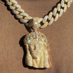 Designer sieraden Sterling Sier volledige verharde diamant hiphop religieuze Jezus hanger