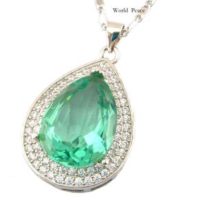 Designer sieraden tiffanyjewelry nieuw ontwerp zilveren hanger groene spinel stenen kettingen natuursteen ontwerper sieraden vrouw 517