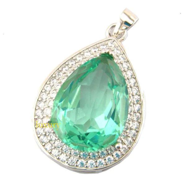 Bijoux de créateur TiffanyJewelry Nouveau design Silver Pendant Green Spinel Stone Colliers Natural Stone Designer Bijoux Femme 157