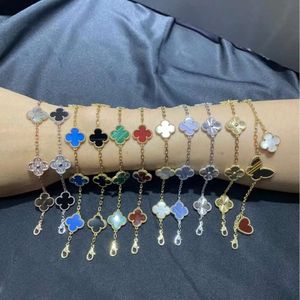 Bijoux de créateurs Van Cleff Bracelet Cinq Fleurs Fritillaria Bracelet Femme Plaqué Or Rose 18 Carats Agate Chanceux Quatre Feuilles Herbe Panda Cinq Fleurs Bracelet