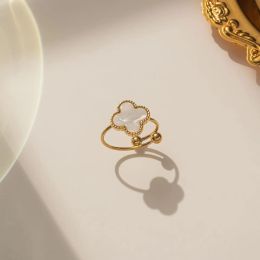 Designer sieraden van Clover ring Klassieke diamanten vlinderring trouwringen van vrouw man liefde goud zilverachtig chroom hartenring Valentijnsdag Moederdag cadeau Met doos